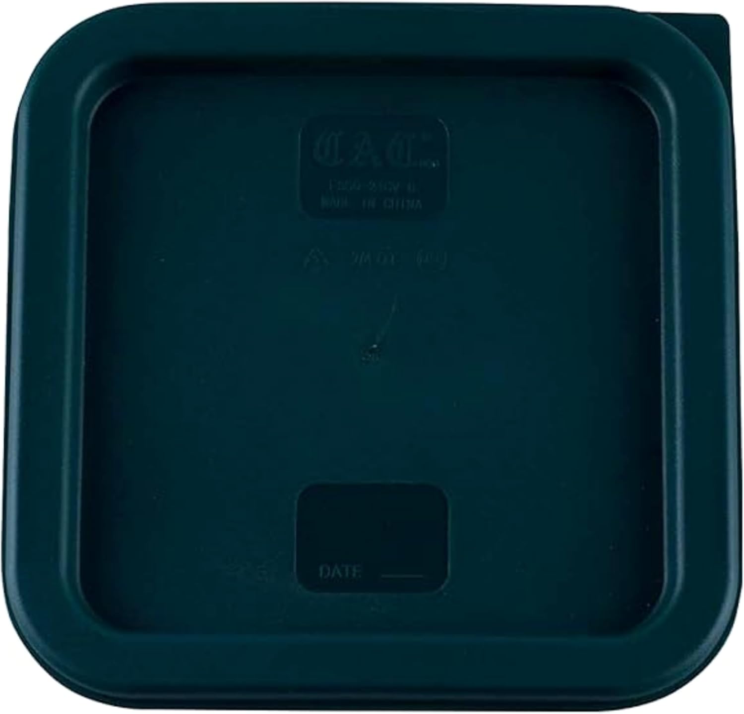 FSE Square Food Storage Container with Green Lid, 2 Quart, Polycarbonate, Reusable, Clear, NSF