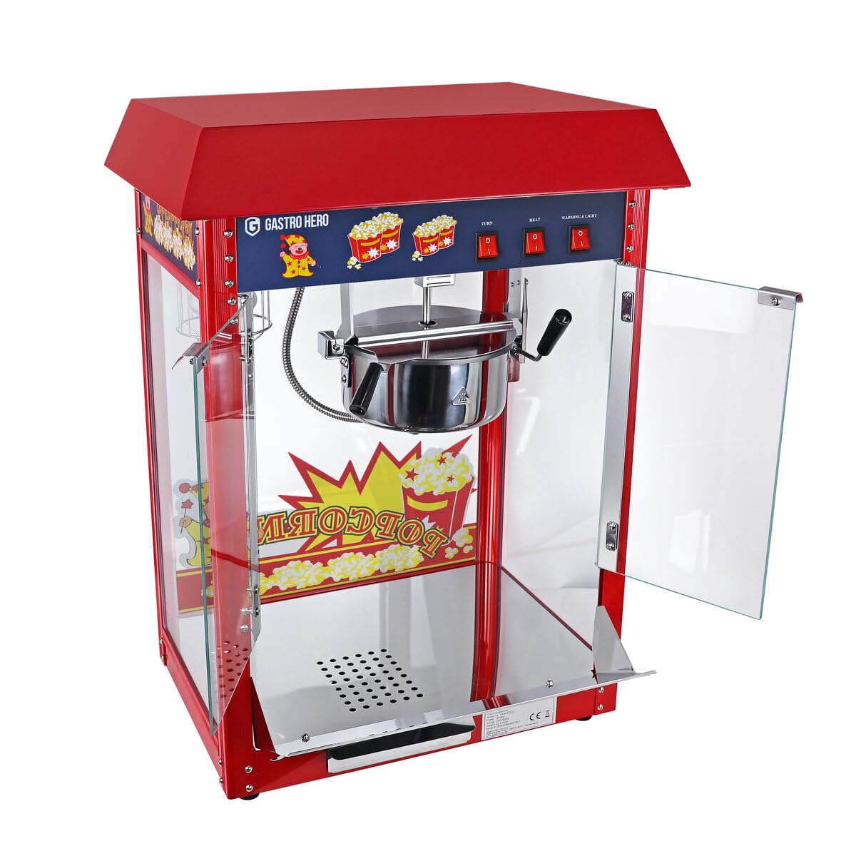 GastroHero Popcornmaschine groß I Große Popcorn-Maschine für Gastronomie I Überhitzungsschutz I Popcorn