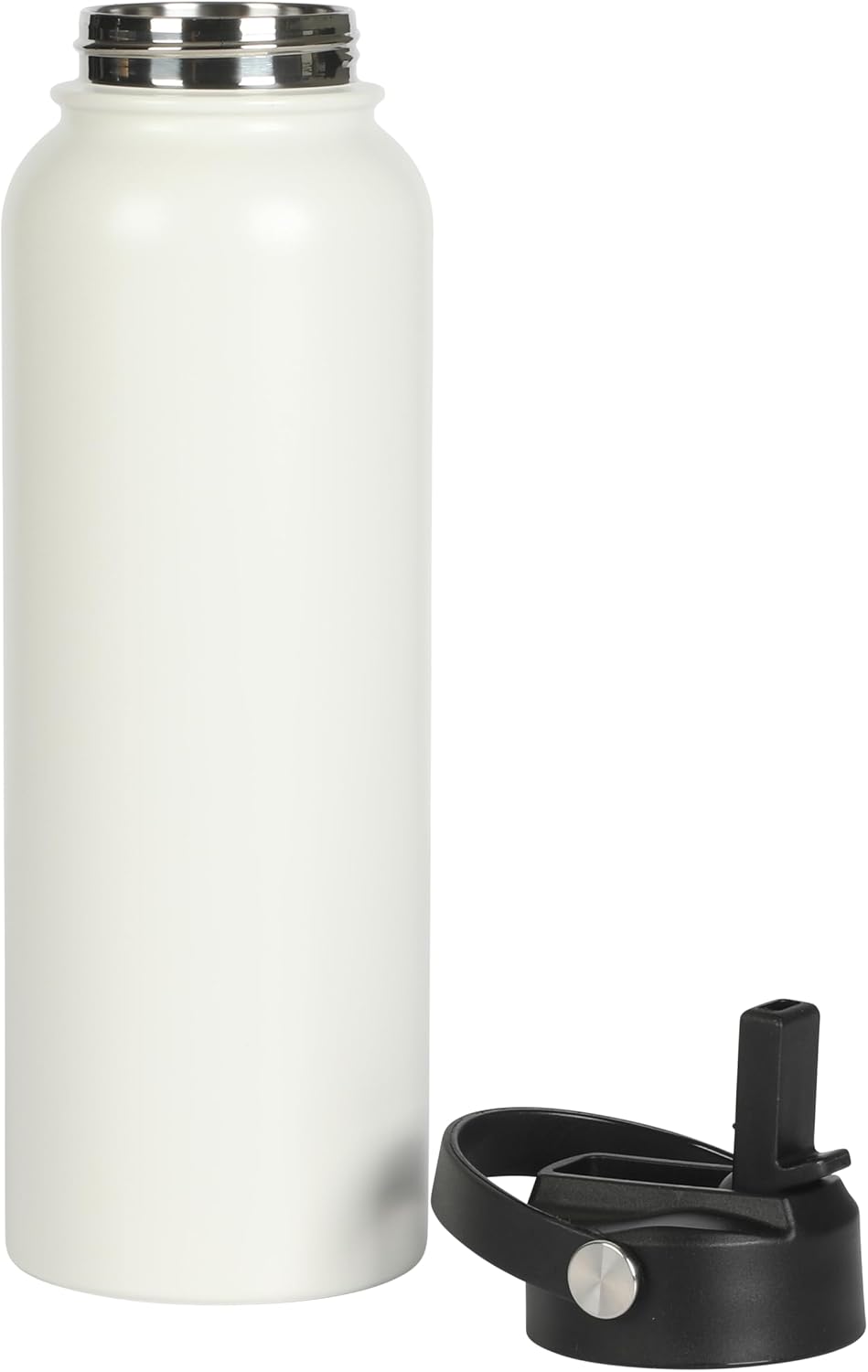 Gibson Home Marina Thermal Insulated 38 OZ Bottle W/Straw, Leak Proof, Vacuum Double Walled Stainless Steel Sports Flask W/Handle, BPA Free
