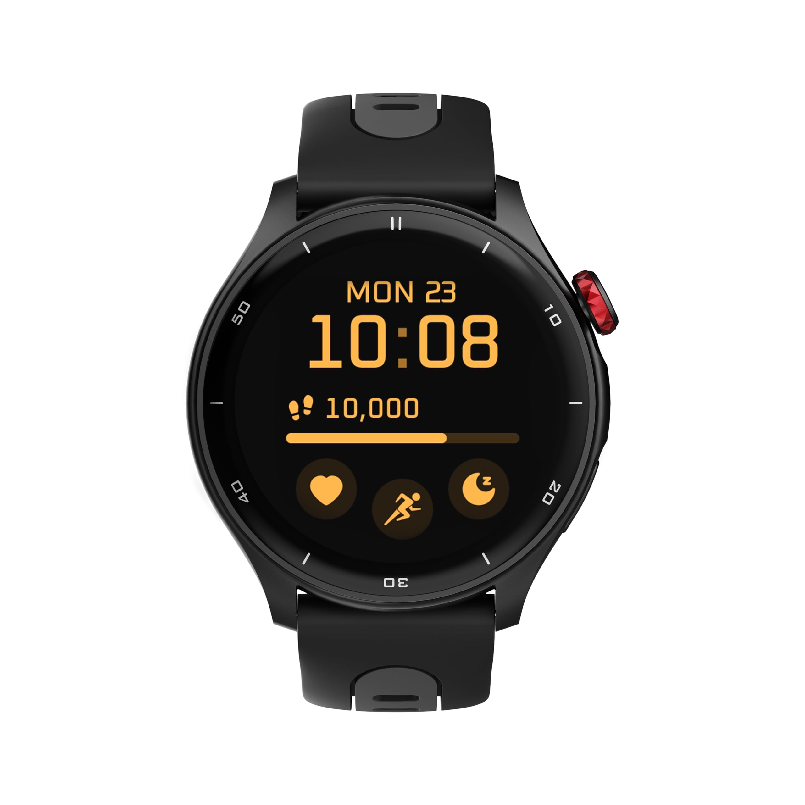 Smartwatch myPhone Watch Adventure Black grande batteria da 360 mah, fino a 14 giorni con una singola carica, 1,43 pollici, con GPS, 50 modalità sportive, pulsante SOS, bussola, impermeabile, Bluetoot