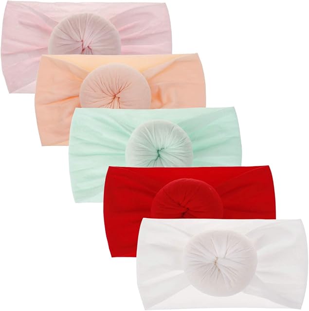 DRESHOW Baby Girl Nylon Headbands Newborn Infant Toddler Hairbands and Bows Child Hair Accessories