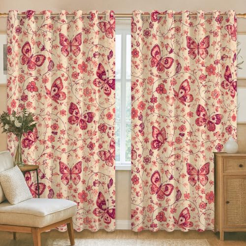 Rideaux occultants fleurs romantiques pêche pour nuits douces