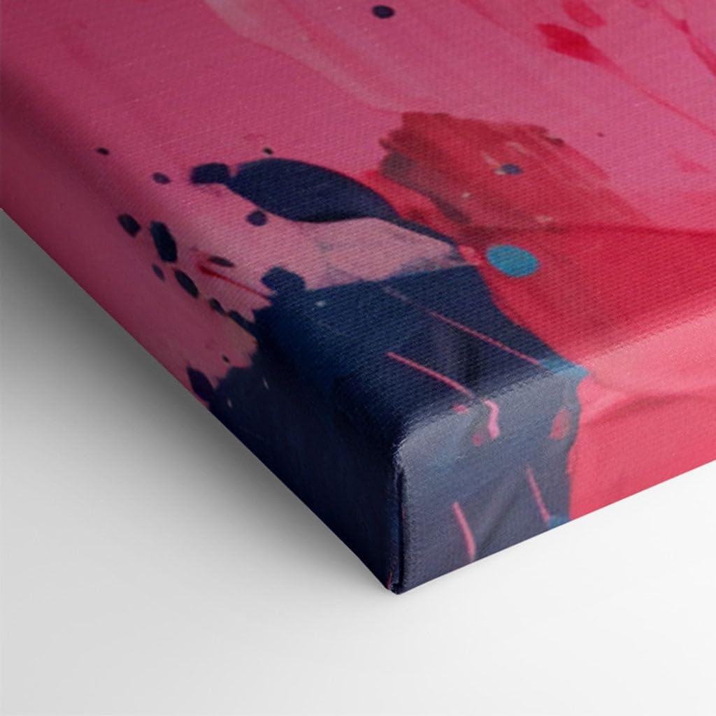 Canvas for Living room. Brushstroke Brilliance - A Vivid Dance of Red, Blue, and Black With Energizing White Accents, 27 x 18 inch Canvas Wall Art - Abstract By Atmosphere - Zen Wall Decor