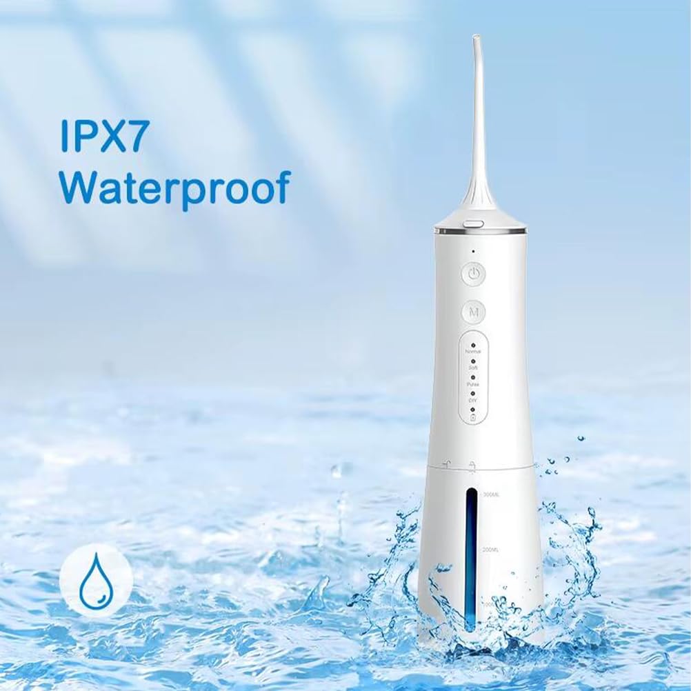 Negro,Irrigador Bucal Portátil Recargable De 300 Ml, 4 Modos, IPX7, Resistente Al Agua, para Viajes, Limpieza Dental, Irrigador Bucal Eléctrico