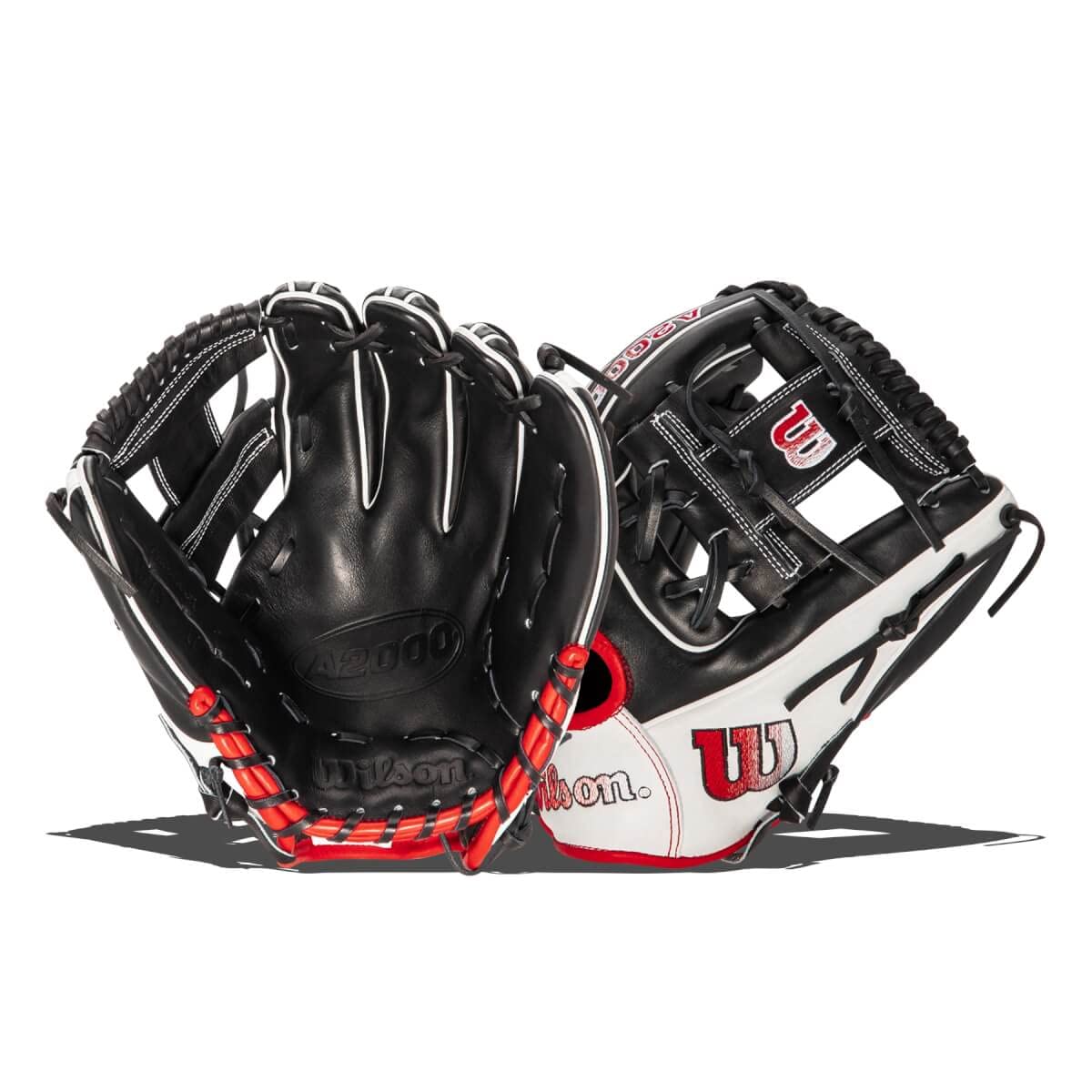 Wilson 2023 A2000® 1975 - Guante de béisbol de Cuadro de 11.75 Pulgadas, Lanzamiento a Mano Derecha, Negro/​Blanco/​Rojo