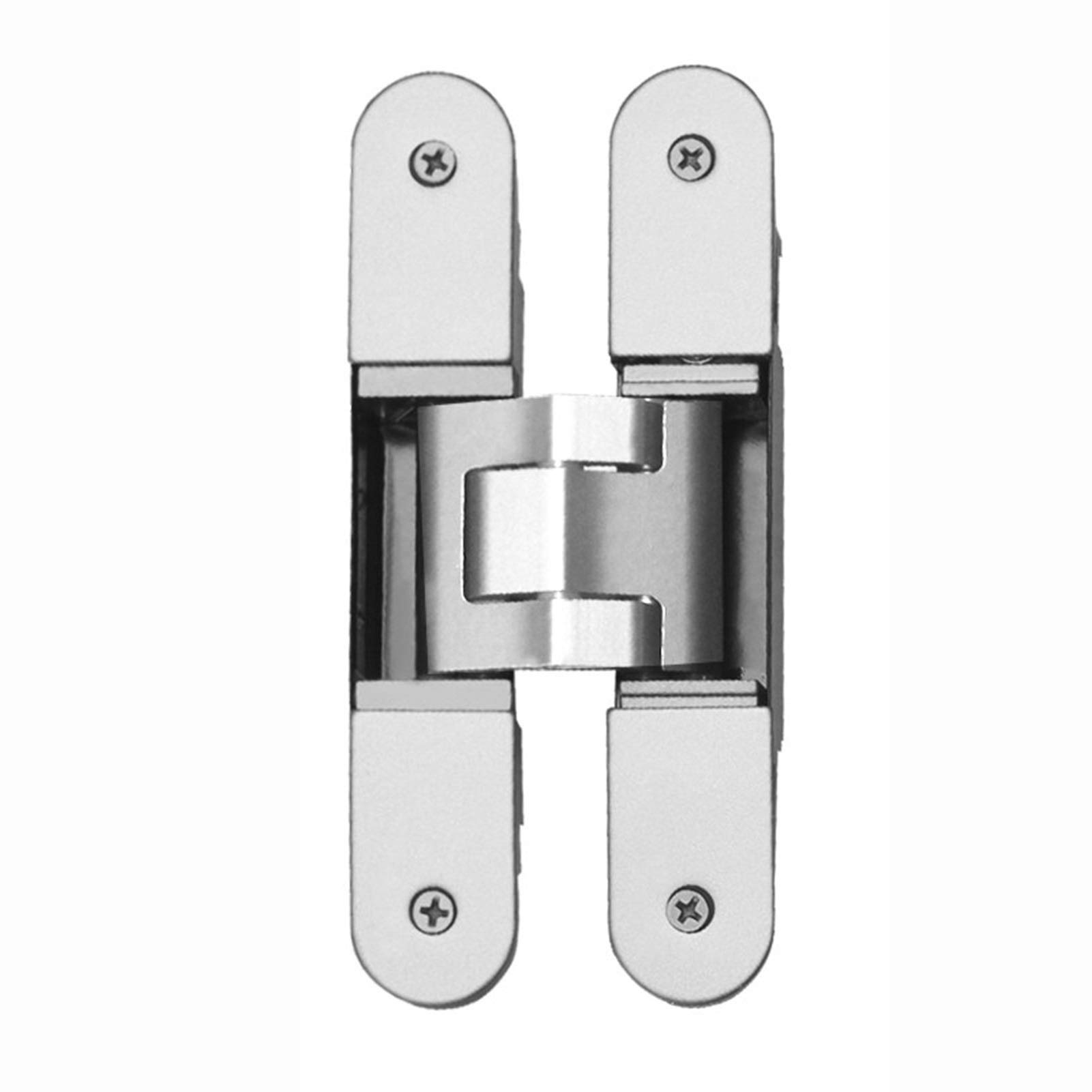 2pcs180 ° Three-Dimensional Adjustable Concealed Door Concealed Heavy Folding Door Door Hinge Cross Hinge, Single Load 80KG(Silver)