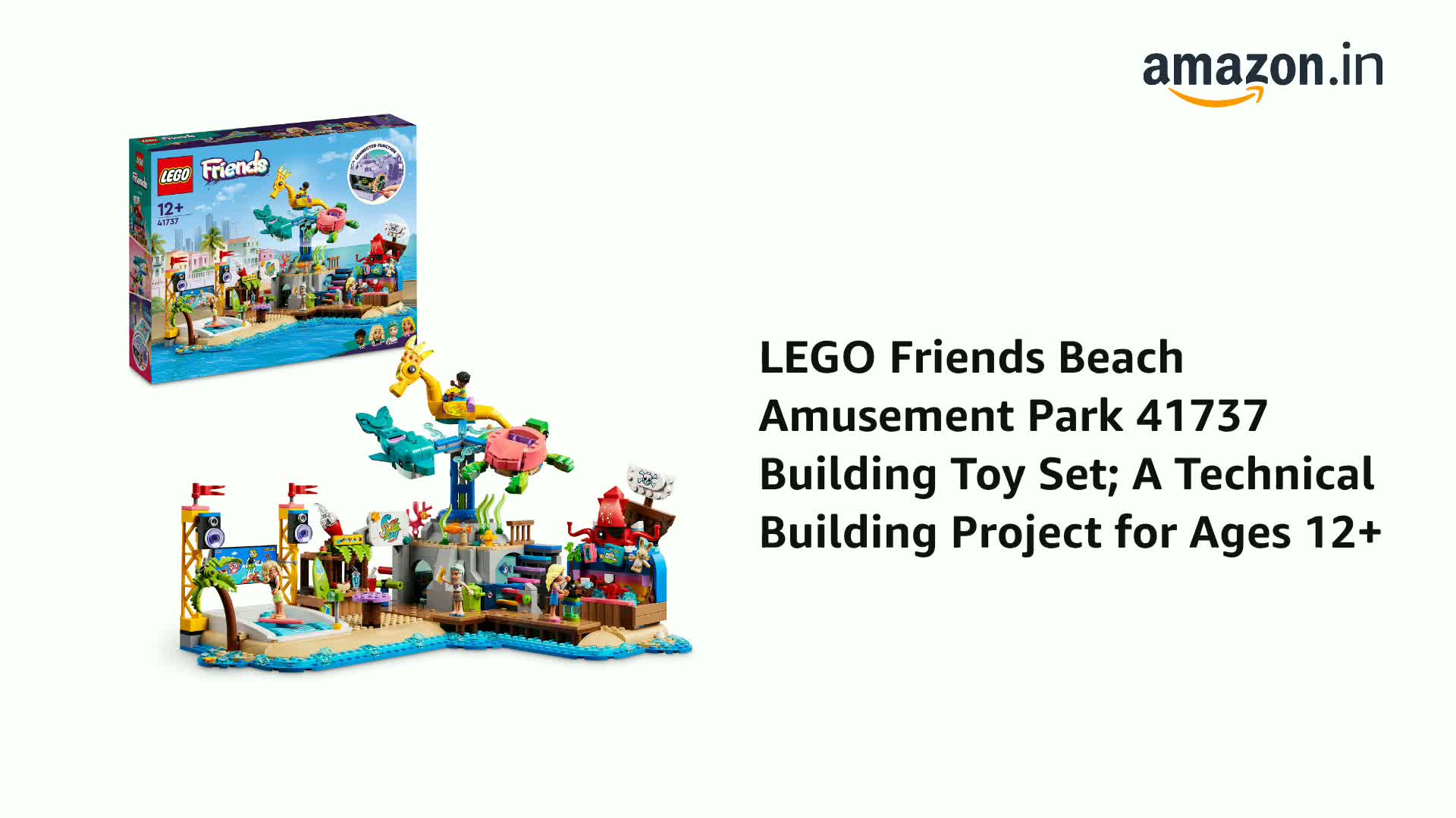 ぺつぺい LEGO Friends Beach Amusement Park 41737 Building Toy Set (1,348