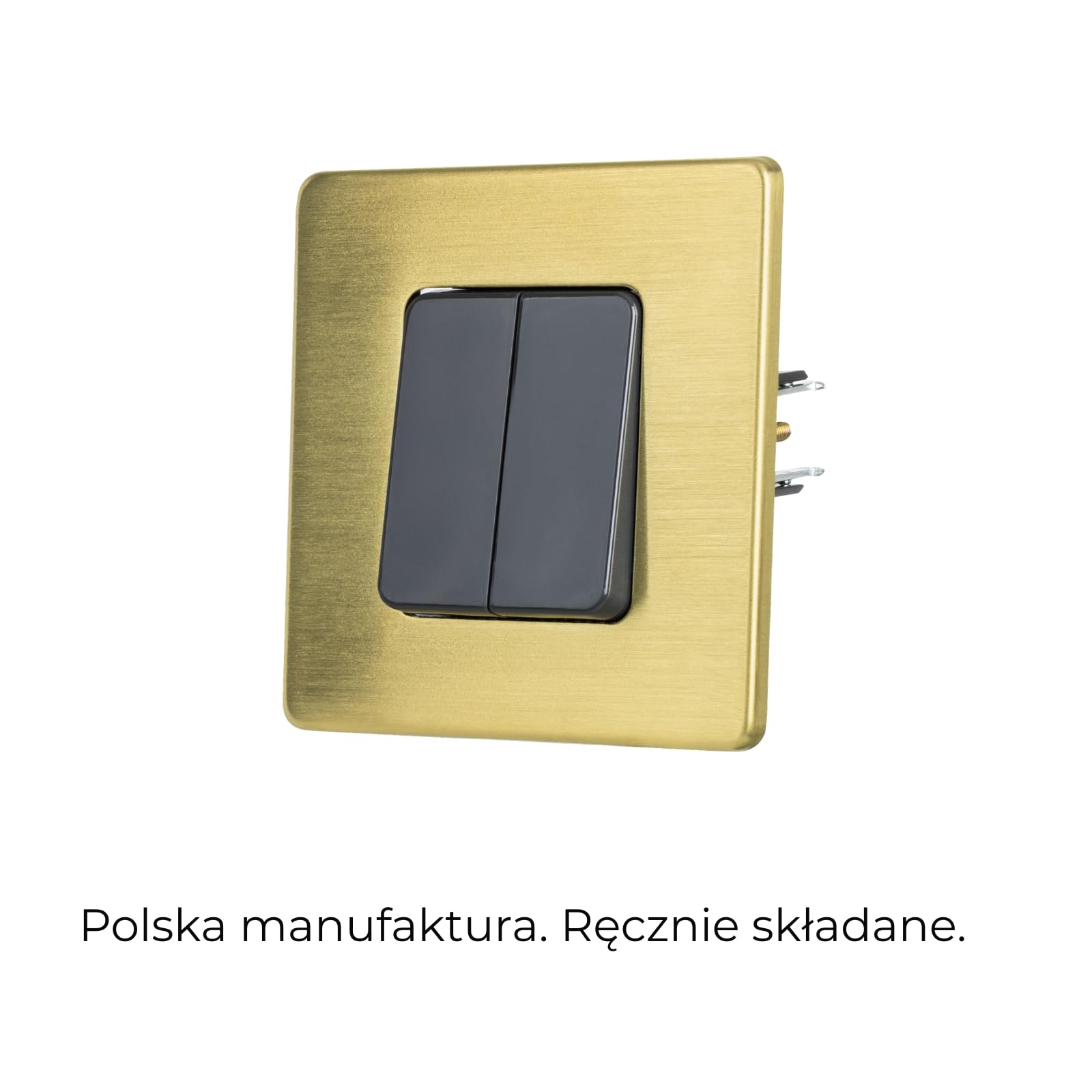 Włącznik Światła Podwójny Szary Schodowy Stal Szczotkowana PVD Brass