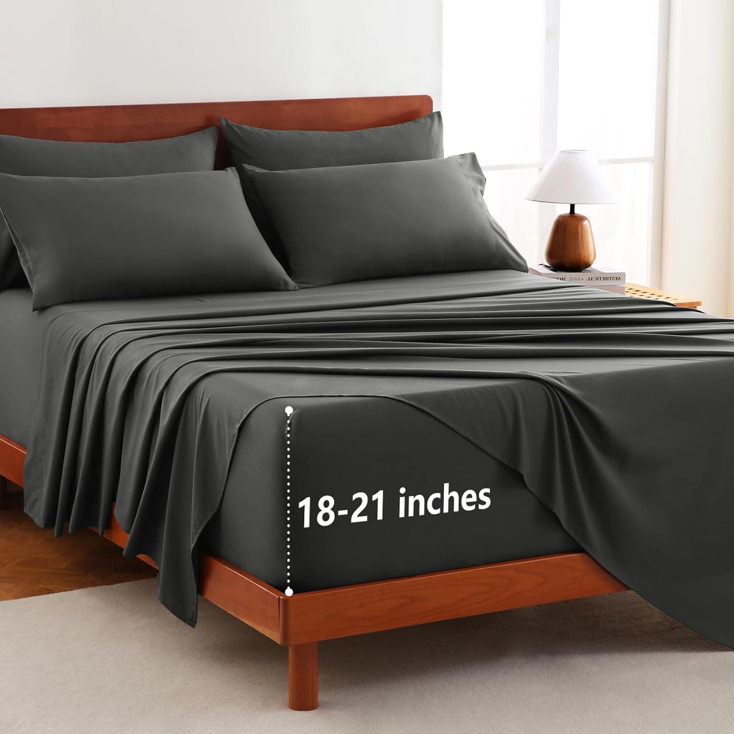 CozyLux Extra Deep Pocket King Size Sheets Set - 6 Piece King Sheets - Luxury Sheet King Size