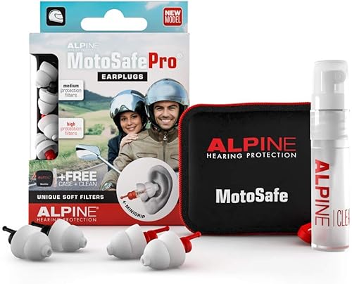 Vista 13 de Alpine MotoSafe Race - Tapones para los oídos de motocicleta para reducción de ruido del viento - 20 dB - Protección auditiva de motocicleta