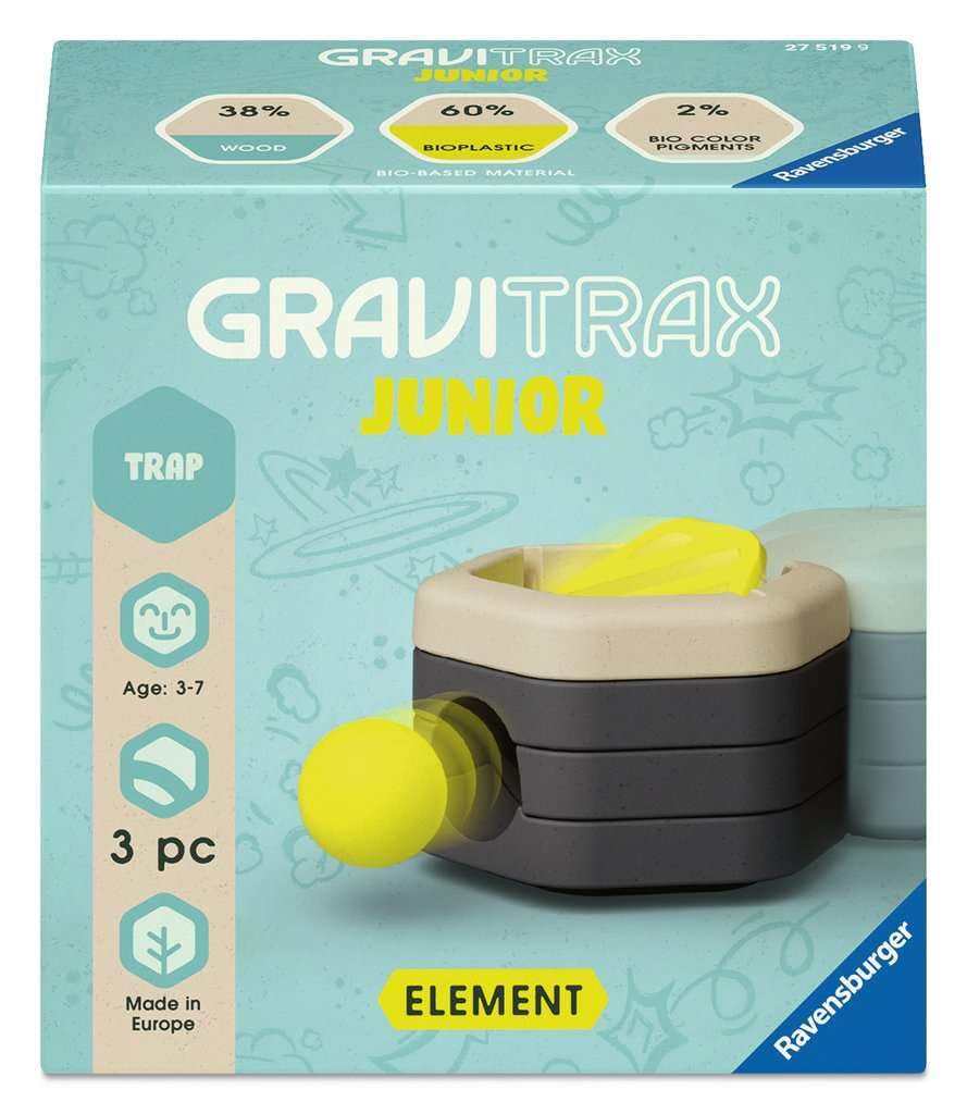 Ravensburger - Gravitrax Junior Expansion Trap | Marble Track with 3 Pieces | Kids Brain Teaser with Marbles | Games for Children 3 Years Male | Games for Children Compatible with All Gravitrax