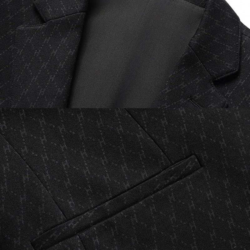 Mens Black Casual Slim Fit Sport Coats One Button Stylish Business Suit Jacket4