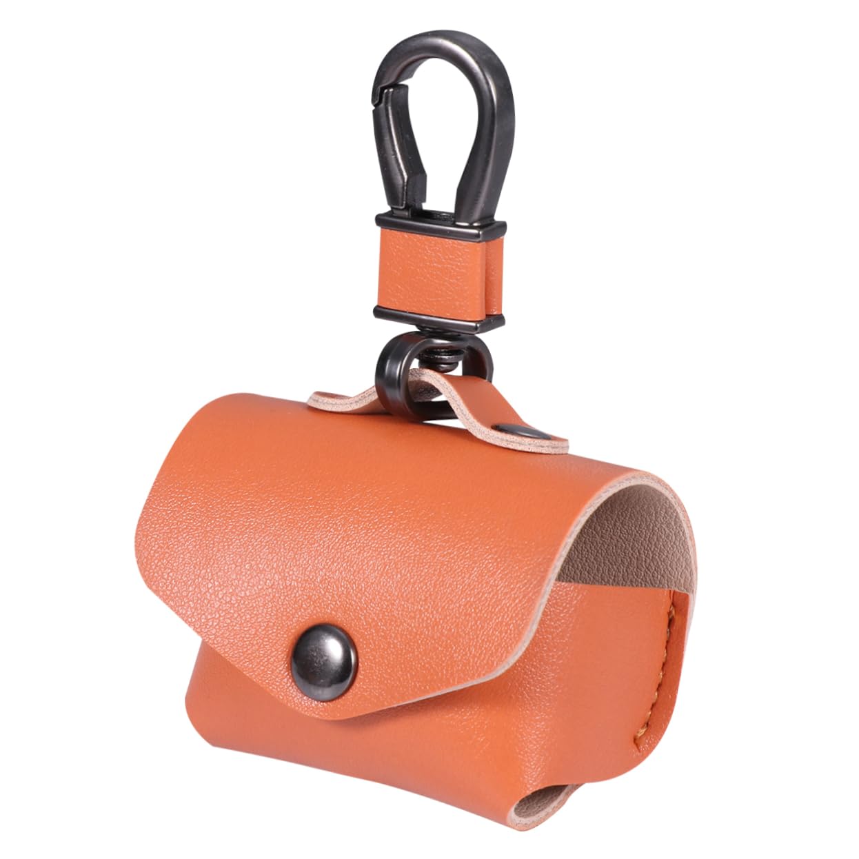 DOITOOL 3stücke Einfaches Imitationsleder-Earphone Case Cover Schützende Hülle Für Tragbar Mit Metallkarabiner Orange Kabelloser Ohrhörer-Schutz