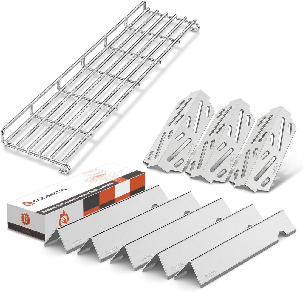 QuliMetal SUS304 Warming Rack, Genesis ii Flavorizer Bars Heat Deflector Replacement Parts for Weber Genesis II 300 /LX 300