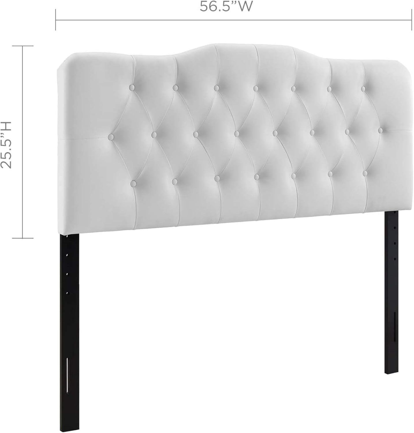 Annabel Button Tufted Faux Leather Full Headboard - Tranquil Haven