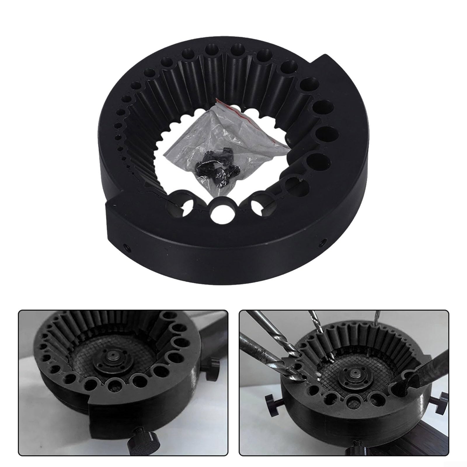 Afilador de brocas para taladros eléctricos, herramienta de molienda multifuncional de 2-13 mm con ajuste de ángulo y hebilla fija, accesorio de amoladora de plástico para brocas HSS y carburo