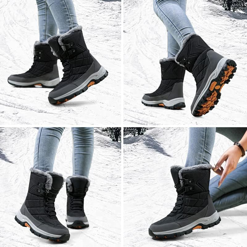 Womens Snow Boots Winter Boots for Women Fur Lined Waterproof Anti-Slip Backpacking Outdoor Ladies Walking Shoes - Image 2
