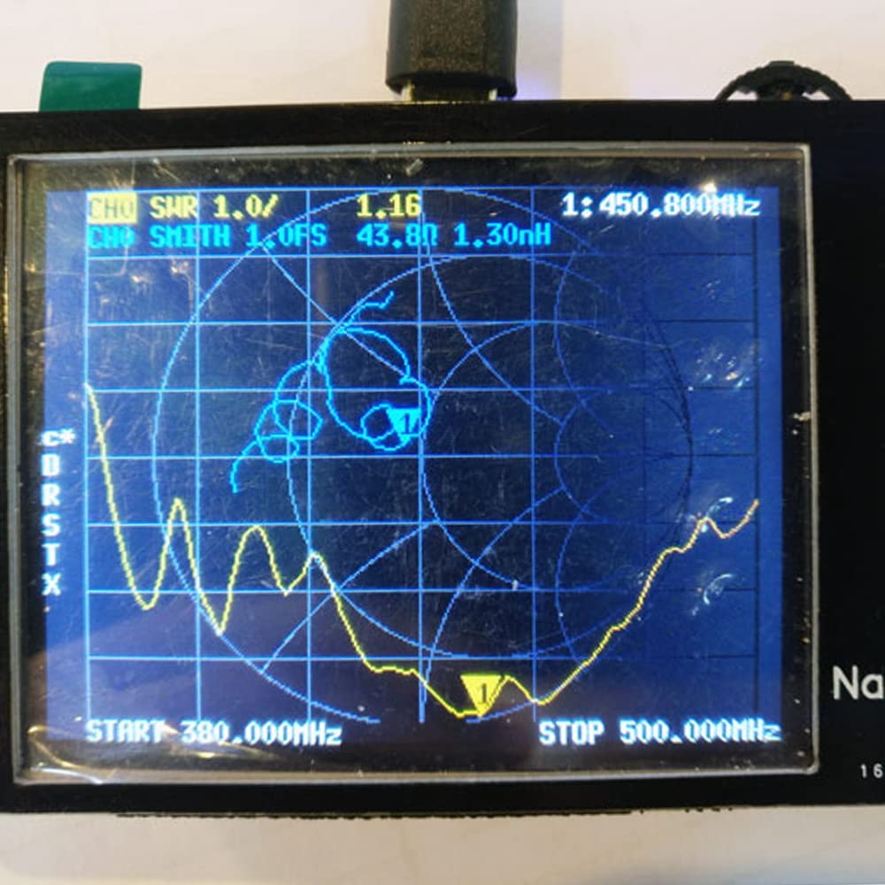 Analizzatore Di Antenna Di Rete Vettoriale -H 10KHz-1.5GHz MF HF VHF UHF con Slot per Scheda SD Shell Tester Digitale Nano VNA-H