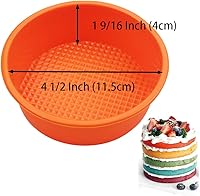 Vista 2 de Silicone Mould for 4.5 inch Layer Cake Pan Round Cylinder Rainbow Cake Pans Vegetable Pancakes Pizza Crust Omelet Frittata Set of 4