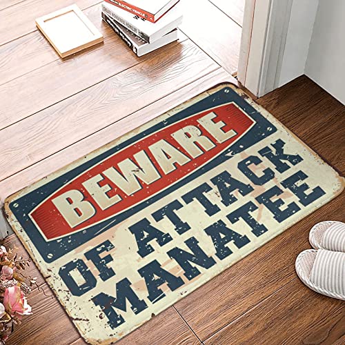 Tapis de porte drôles antidérapant de 50x80 cm avec design lamantin résistant