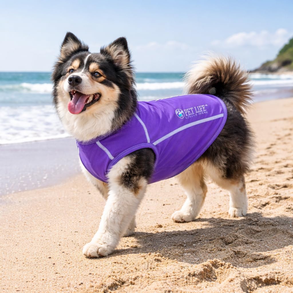 Pet Life ® Active Racerbark 4-Way Stretch and Quick Dry Fitness and Yoga Reflective Performance Dog T-Shirt Tank Top