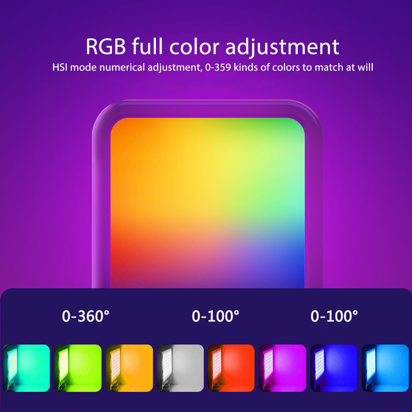 Gavigain Portable RGB Fill Light, 3000-9000k Full Color Fill Light, Photography Light Portable Handheld Photography Lighting Fill Light for Live Broadcast Shooting