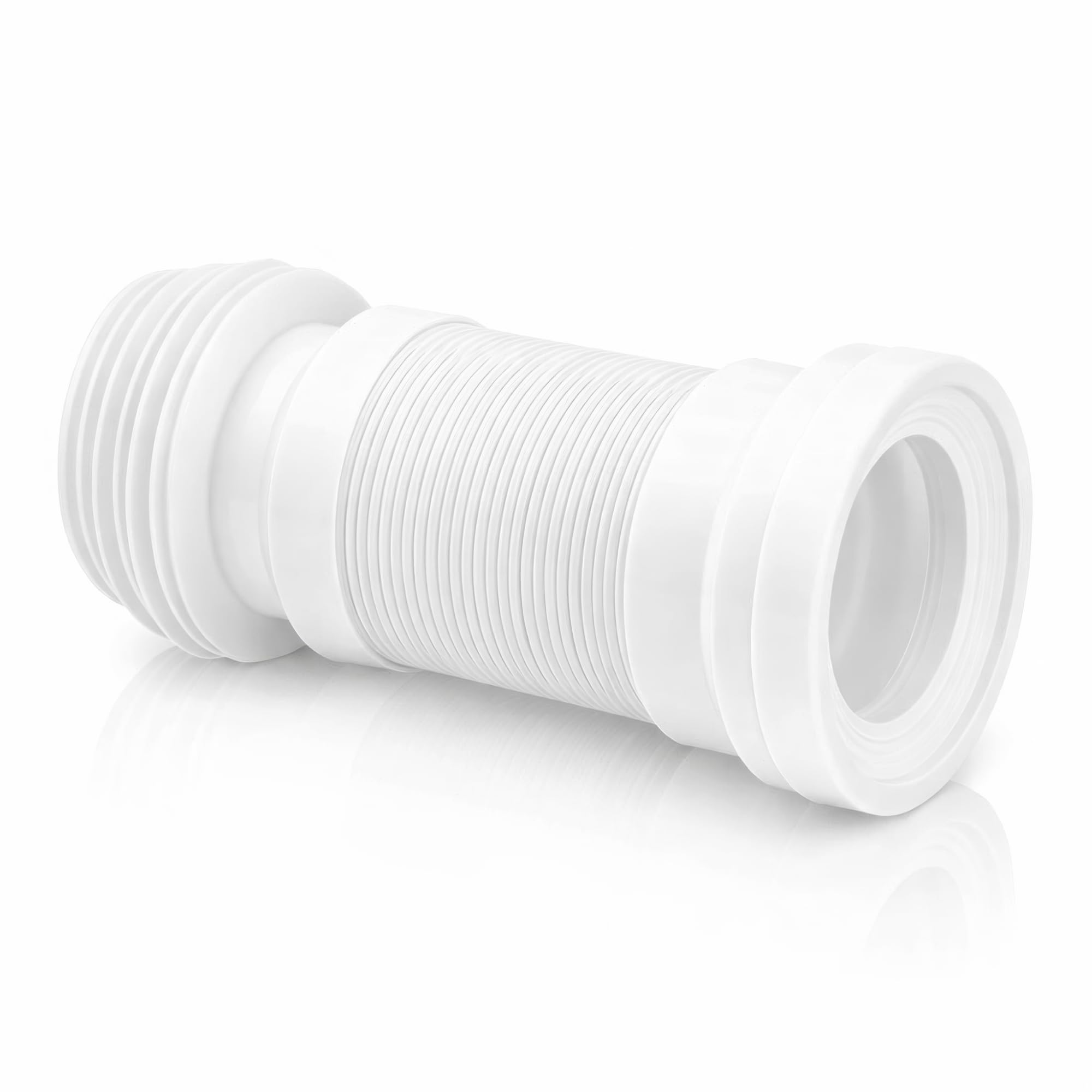 Manguito WC Extensible PVC | Conector Universal para Inodoro Ø90-110 mm | Tubo Flexible Ajustable 240-480 mm | Instalación Fácil, Alta Estanqueidad y Antifugas