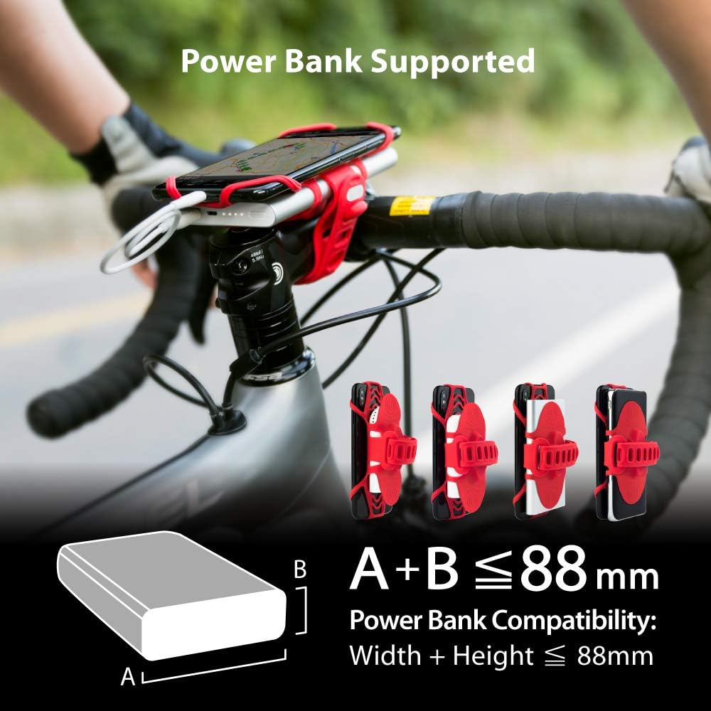 Flash Deals - 40% OFF Bone Bike Tie Pro Pack, Bike Phone Charger Mount for Stem Mount, 2 in 1 Bicycle Phone Holder, Motorcycle Stem Charger Lock for iPhone 12 11 Pro Max Xs Max XR X 8 7 Plus, Galaxy S20 Note10 (Black)