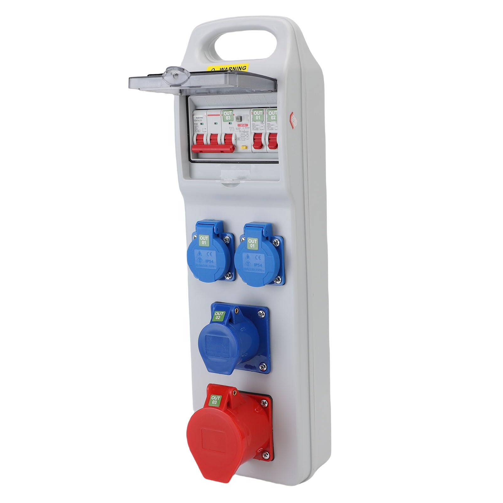 Walfront Scatola di Uscita Elettrica Industriale a Prova di Acqua Portatile Box di Distribuzione Esterno con Manico 490x140x90mm per Fabbrica di Cantiere
