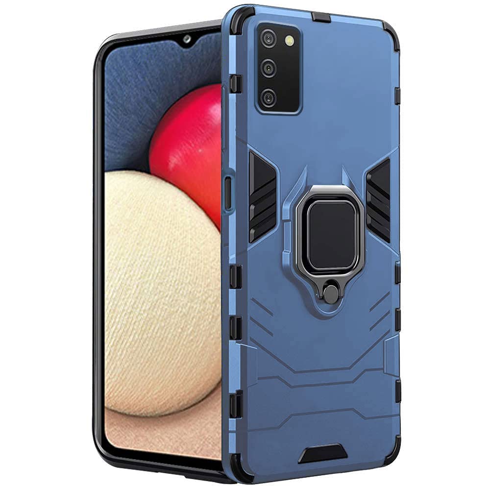 TheGiftKart Tough Armor Bumper Back Cover Case for Samsung Galaxy A03s | Ring Holder & Kickstand in-Built | 360 Degree Protection Back Case Cover for Samsung Galaxy A03s (PC & TPU | Greyish Blue) (B09QKLD2B6) Amazon Price History, Amazon Price Tracker