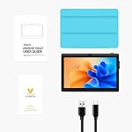 Tablette 7 po, processeur quad-core Android 13 OS, 32 Go ROM, Wi-Fi, Bluetooth, double caméra, tablette PC USB C, écran tactile IPS HD 7 po Android PAD (Bleu)