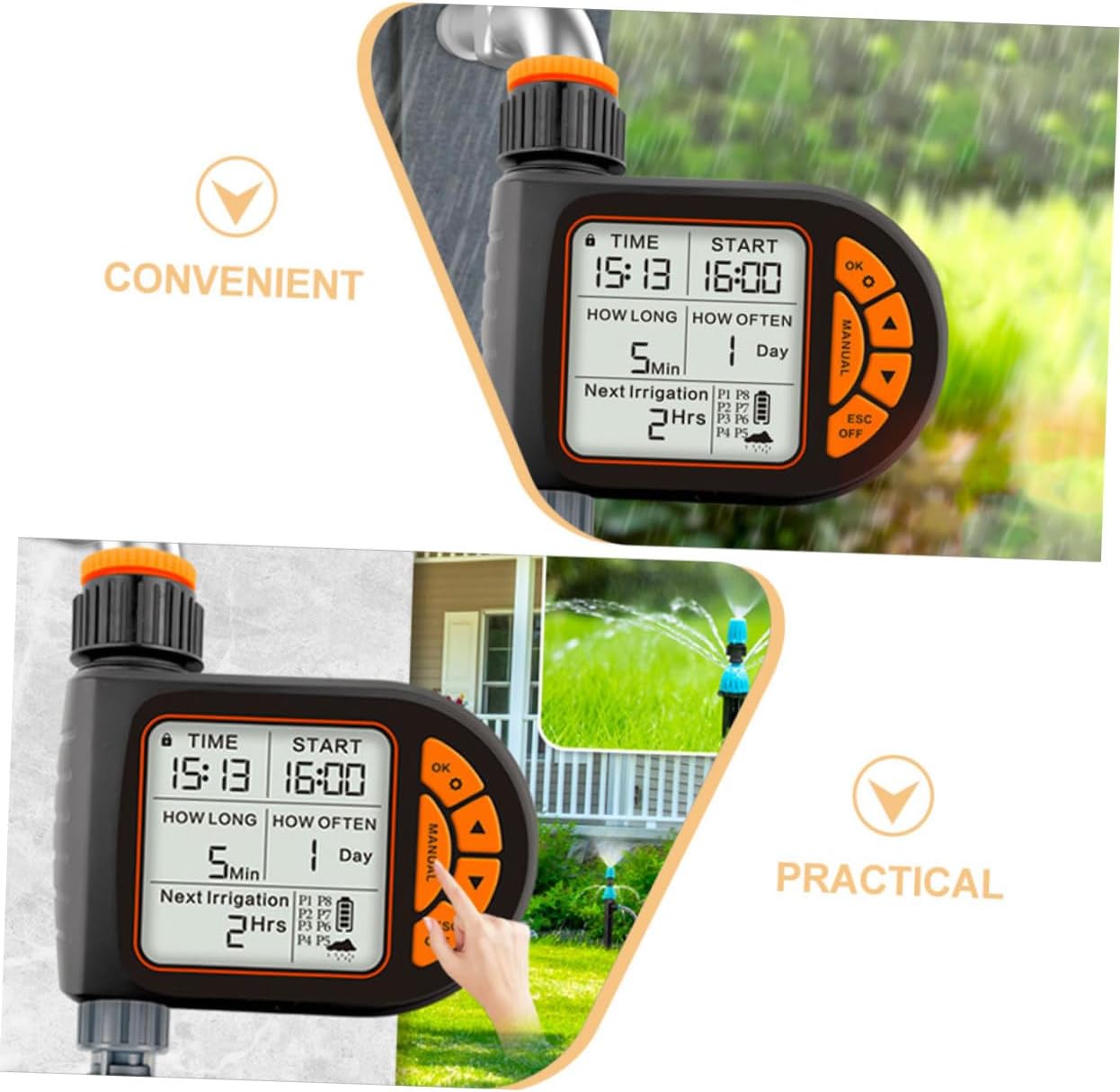 VICASKY Outdoor Automatic Watering Timer Controller Versatile Irrigation System for Gardens Balconies Durable Weather Resistant Design with Intelligent Scheduling Functions