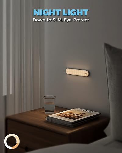 Miniatura 5 de ASOKO Luz para debajo del gabinete, luz con sensor de movimiento para interiores con 48 LED brillantes, luces nocturnas recargables con 5