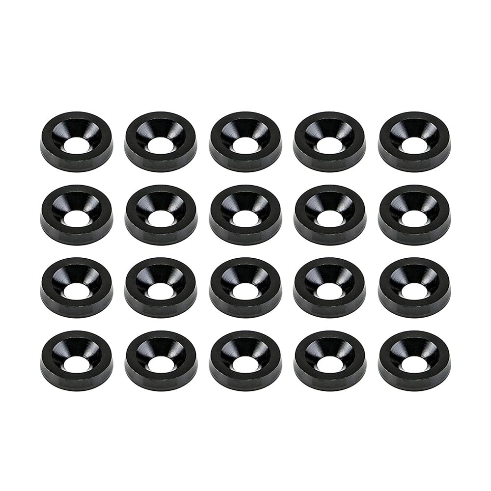 Kit de tornillo de arandela de parachoques, TOTMOX 20 piezas de acero inoxidable, aluminio, retrofit, tornillo M6, kit de tornillo de arandela de parachoques, kit de cubierta del motor, rojo