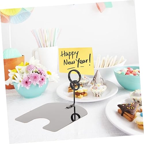 Miniatura 3 de Ciieeo 5 unids Clip de etiqueta de precio perchas de ropa de plástico titulares de letrero para mesa superior soporte de exhibición de metal Mini