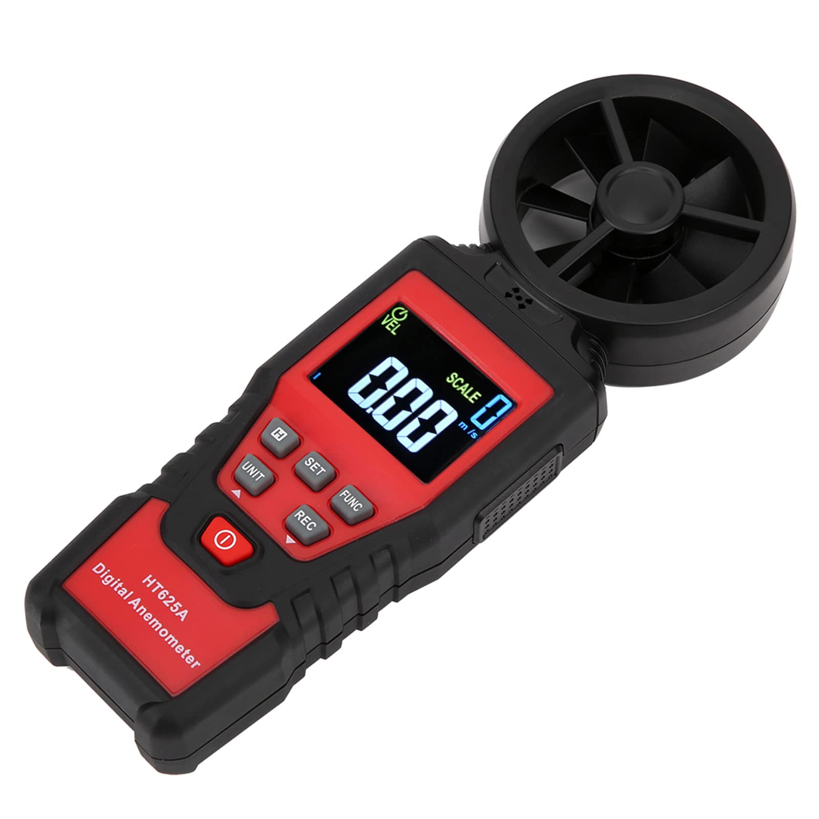 FTVOGUE Anémomètre Portable HT625B, Compteur Numérique de Vitesse du Vent avec écran LCD, Mesure le Volume d'Air et la Température pour les Activités de Plein Air