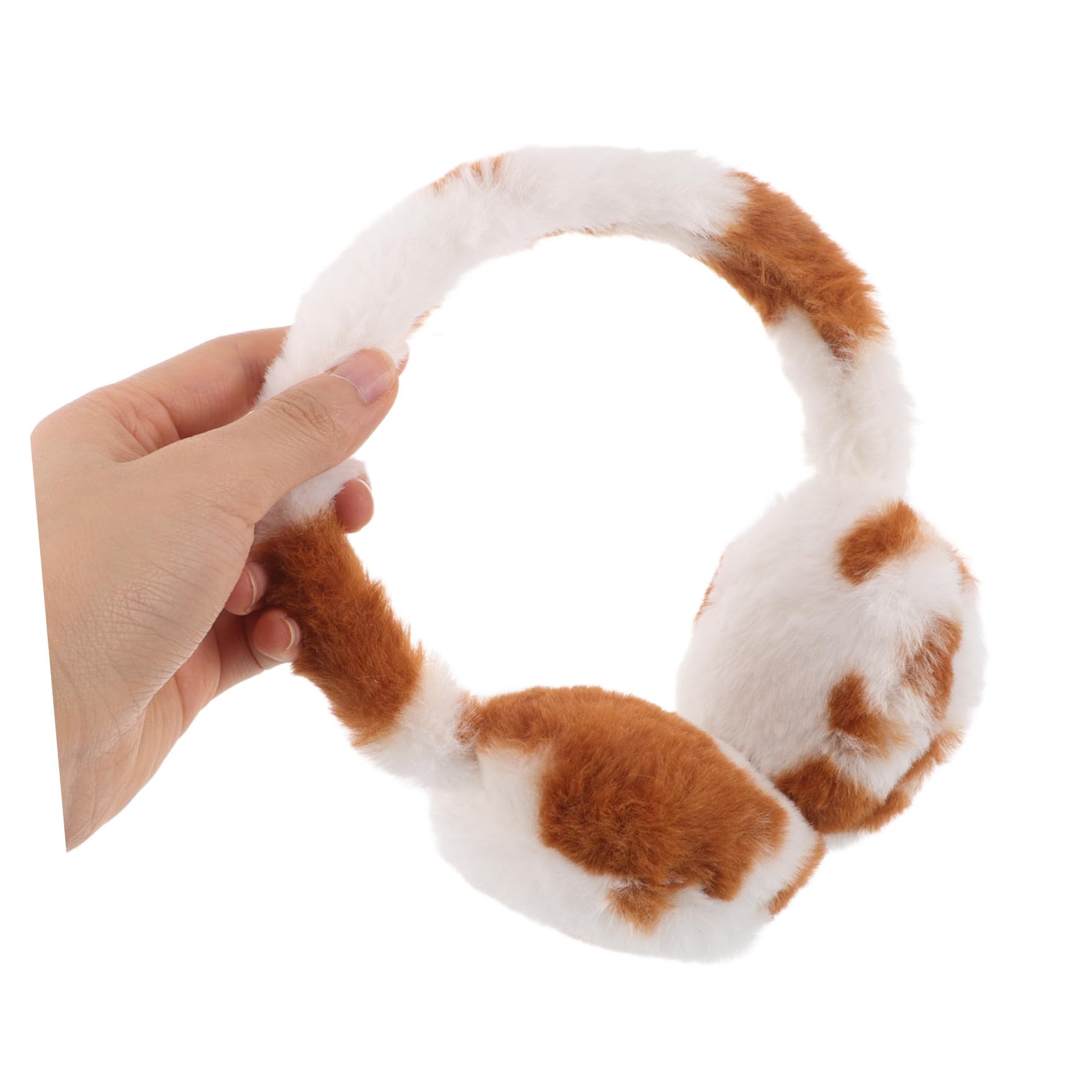 ASAKKURA Winter Print Fluffy Ear Muffs for Women Foldable Plush Ear Covers for Cold Weather Protection Stylish and Comfortable Earmuffs for Outdoor Activities