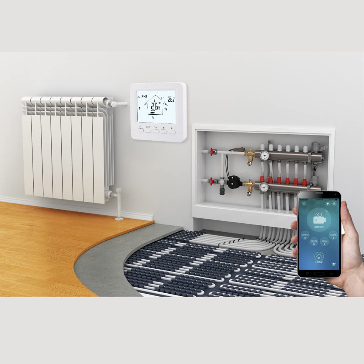 Wengart WiFi Smart Thermostat WG02B05, 2.4 GHz App - View #5