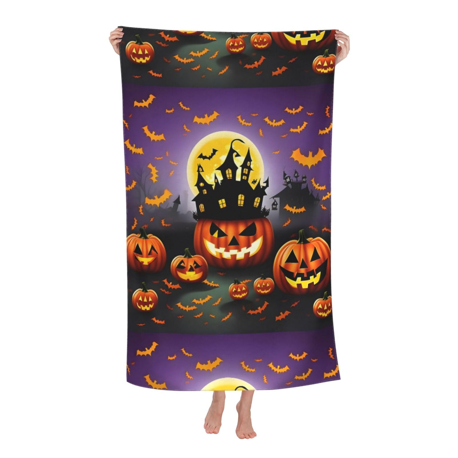 Cbaaghh Happy-Halloween-Day-Trick-Or-Treat Print Adult Beach Towels,Beach & Pool Towel,Beach Towels,Towels For Camping