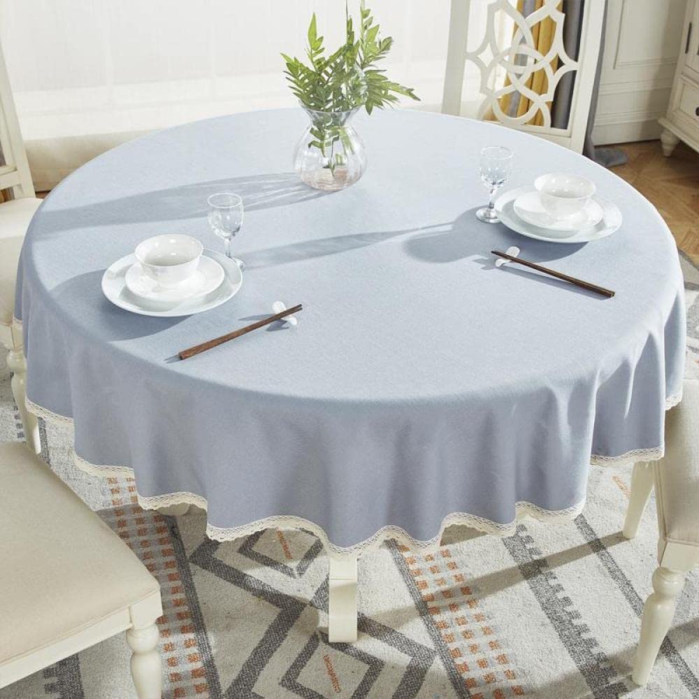 Mantel de Mesa Rectangular de Tela Manteles Resistente Al Desgaste de Lino de Algodón Lavables Antimanchas para Decoración de La Mesa de Comedor Circulo Morado de 120cm de Diametro