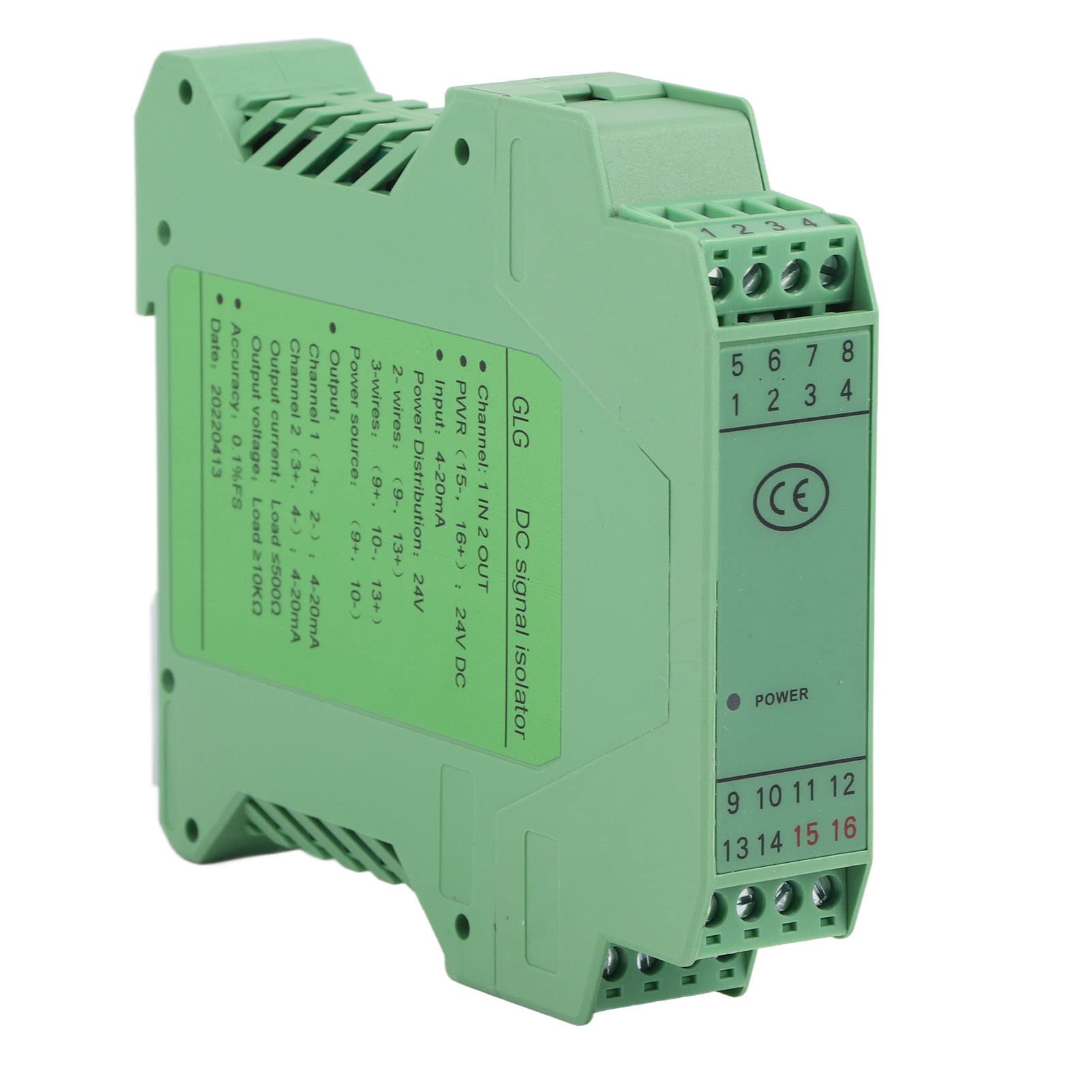 DC24V Aislador de señal de corriente Transmisor PLC Detectar acondicionador de señal(1 in 2 out, 4-20mA to 4-20mA)