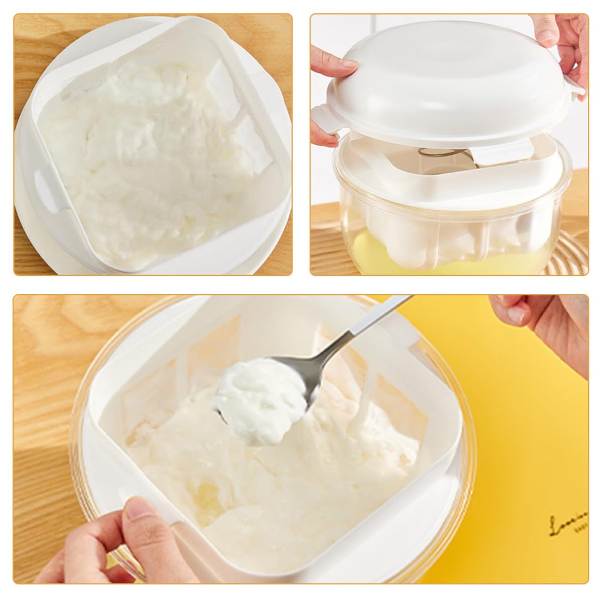 Filtro Colador de Yogur Blanco de Gran Capacidad Malla Fina