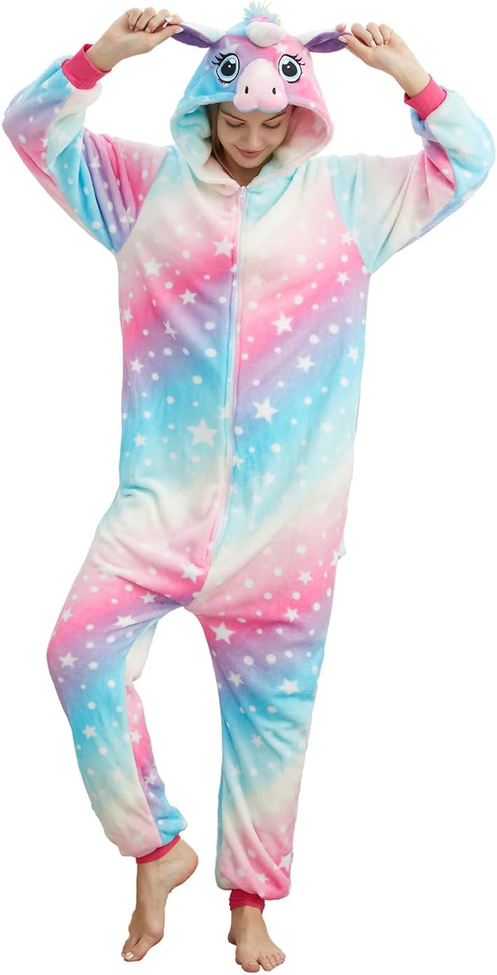 Unicorn Onesie Cosplay Costume Adult Hallooween Pajamas