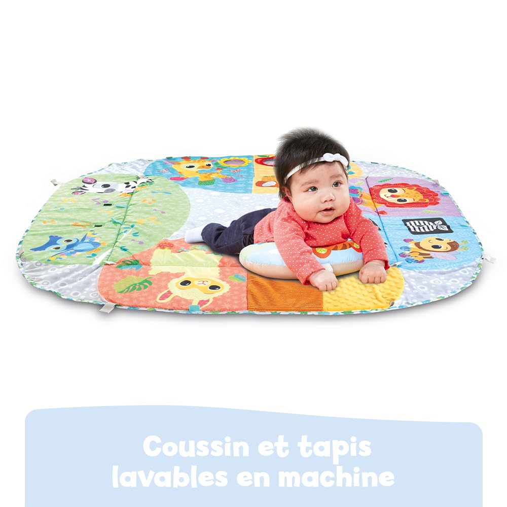 VTech - Maxi Tapis d'Éveil Sensoriel 7 en 1, Tapis d'Éveil Évolutif, Piscine à Balles, Jouet d'Activité et de Développement, Xylophone Lumineux, Hochets, Cadeau de Naissance - Contenu en Français