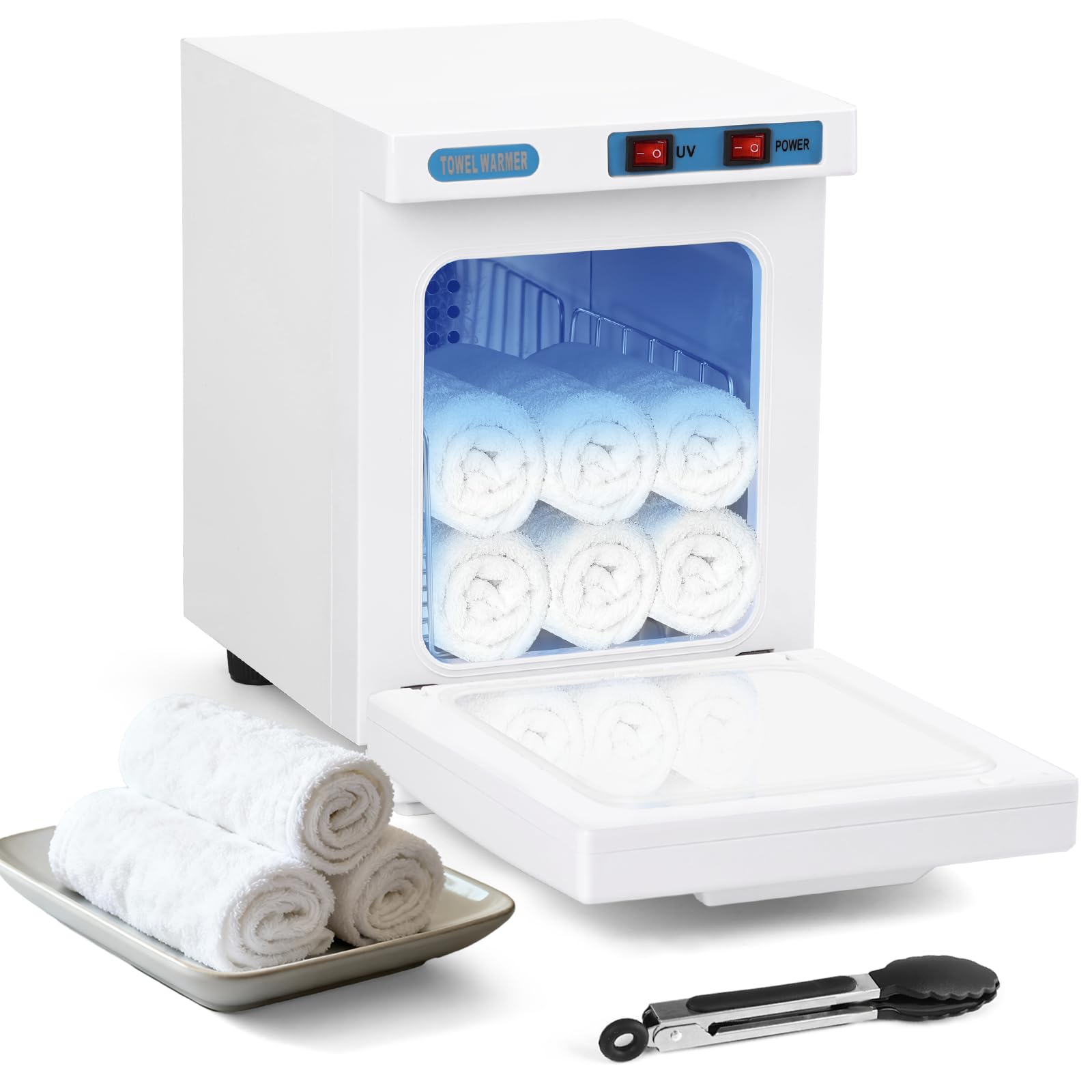 Armadietto scaldasalviette 3 in 1 da 5 l, sterilizzatore UV, mini attrezzatura elettrica con clip, per trattamenti viso, bellezza dei capelli, massaggi, attrezzature da salone e casa