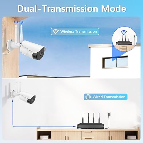 Miniatura 5 de WEILAILIFE Audio de 2 vías sistema de cámara de seguridad inalámbrica para exteriores de 5 MP, videovigilancia WiFi, sistema de cámara de vigilancia