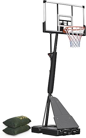 Adjustable Basketball Hoop and Goal, Outdoor Portable Basketball Hoop with Shatterproof Backboard System for Youth, Kids, Teenagers and Adults in Backyard, Driveway, Indoor, Outdoor