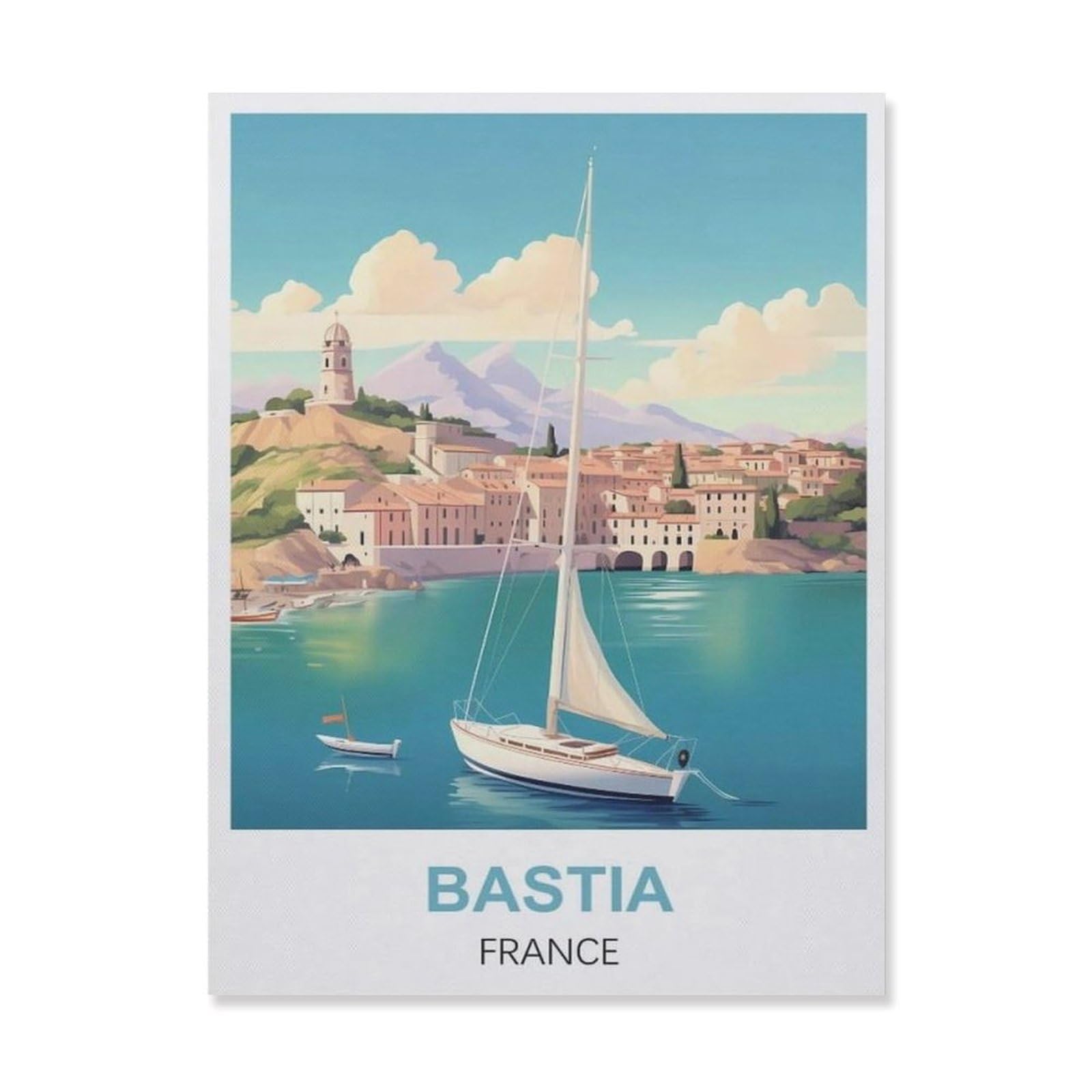 Vintage Art Metal Signs Funny Sign，Bastia France(15x30cm）
