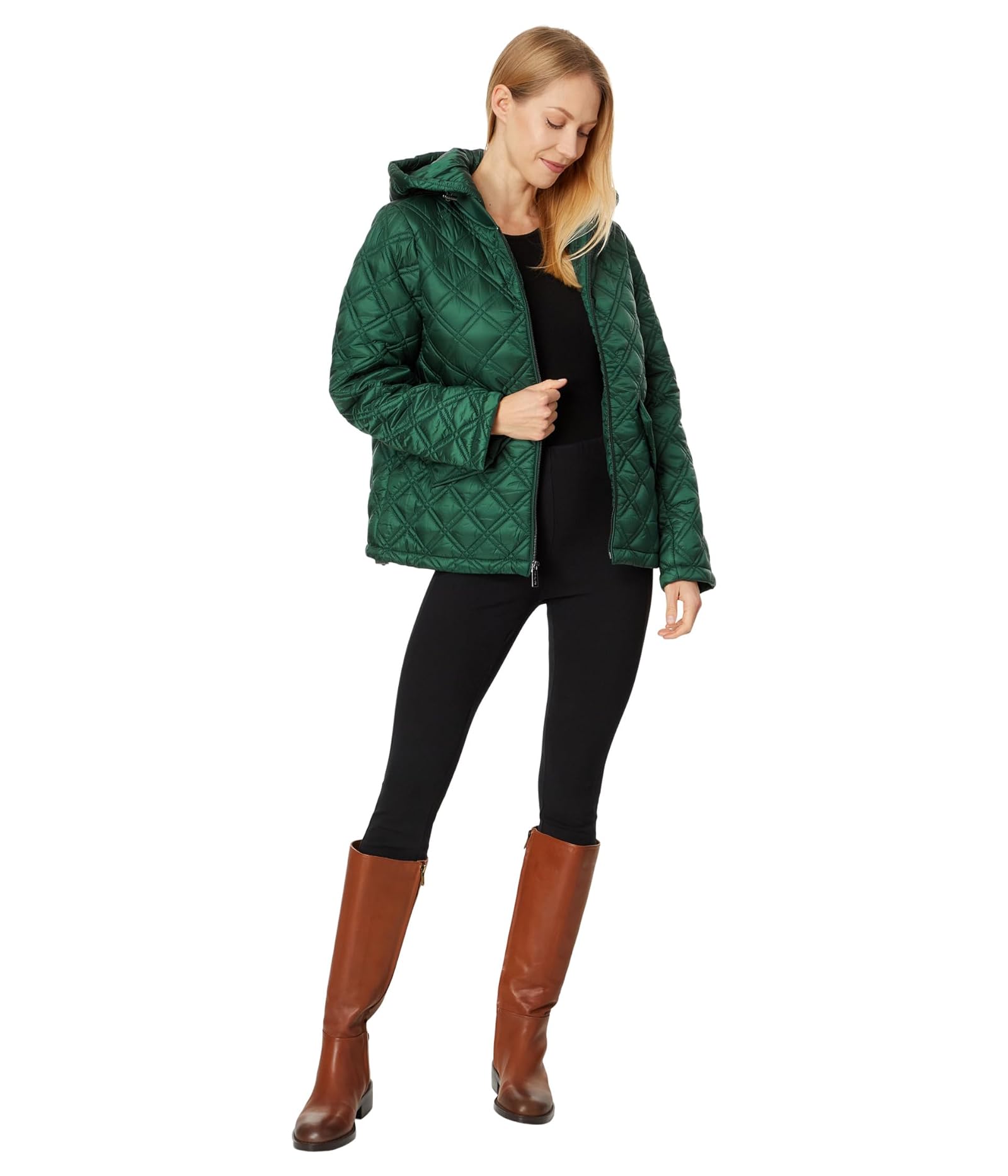 Woman's Coats & Outerwear MICHAEL Michael Kors Zip Front Quilt M426818BZ - 第 16/20 張圖片
