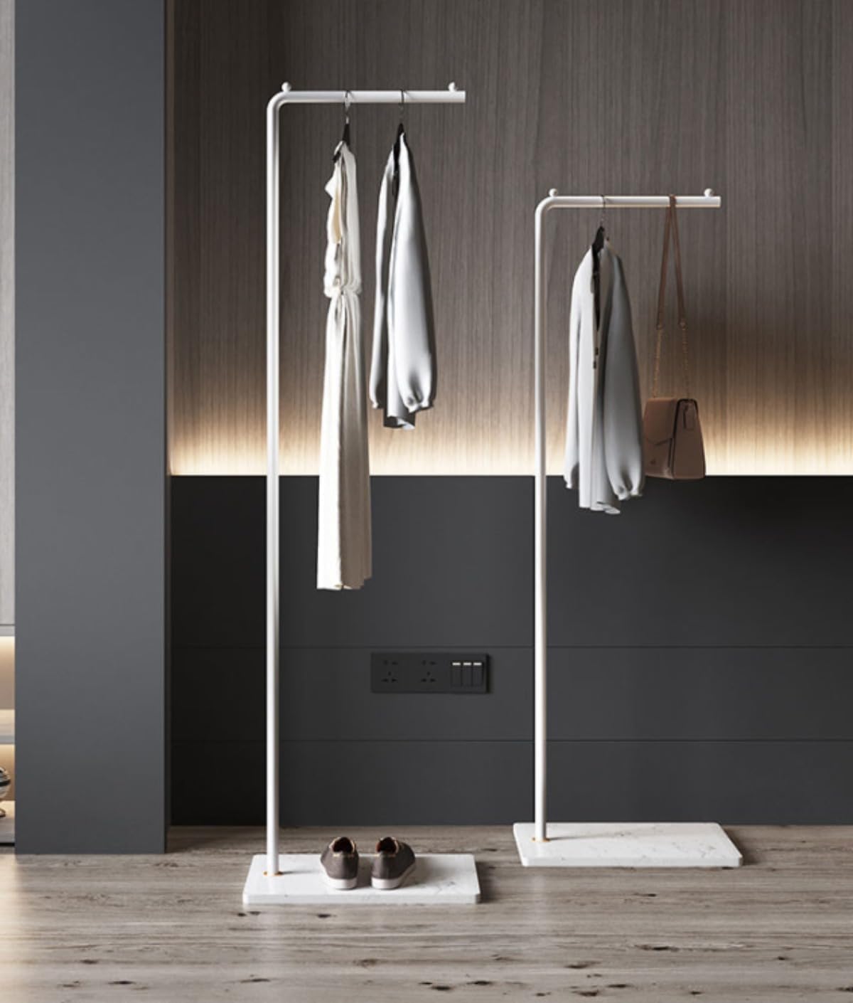 購入 ロソイ ハンガーラック 衣類収納 コート掛け かばんかけ スタンド